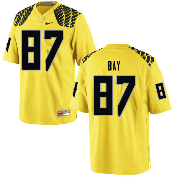 Men #87 Ryan Bay Oregn Ducks College Football Jerseys Sale-Yellow - Click Image to Close